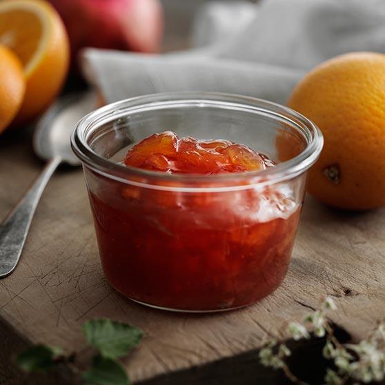 Marmeladas iš granatų ir obuolių sulčių bei apelsinų